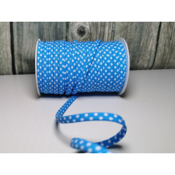 Spaghetti Band Kordel 7mm Polka Dots Pünkchten türkis